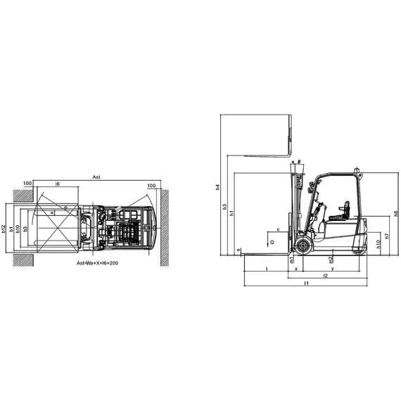 XILIN CPD20SA-16 Li-ion 1,6 т 3 м Погрузчик электрический трехопорный (900 мм 48V/350AH/100A) арт. 1025894 в Нижнем Новгороде купить по выгодной цене 100kwatt.ru