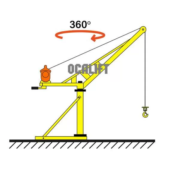 OCALIFT KADET 400 кг Мини кран переносной поворотный со стрелой (без лебёдки) в Нижнем Новгороде купить по выгодной цене 100kwatt.ru