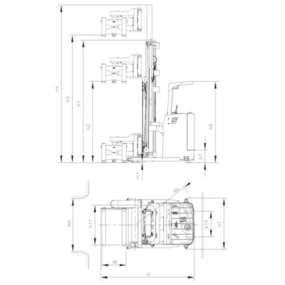 GROS (MIMA) MC15 1,5 т 4,5 м Самоходный штабелер узкопроходный с трехсторонней обработкой груза в Нижнем Новгороде, Грузоподъемность: 1.5 тонны (1500 кг), Высота подъема вил, м.: 4.5 м, Напряжение: 48 В, Тип батареи: Кислотная, обслуживаемая купить по выгодной цене 100kwatt.ru