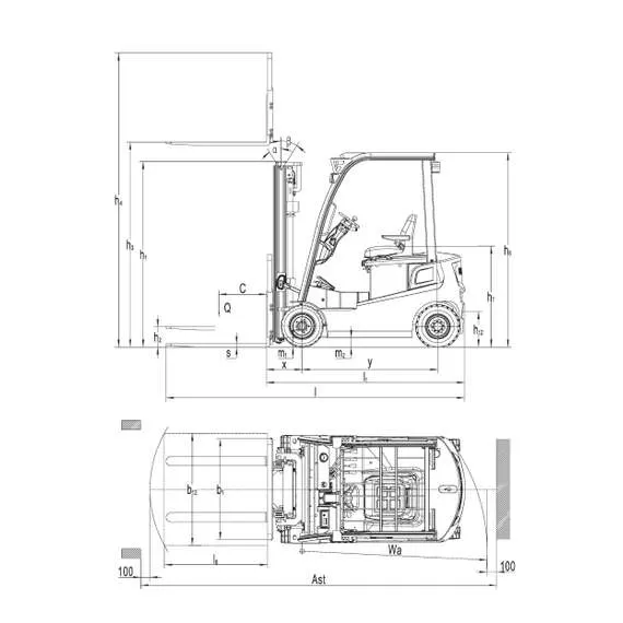 OXLIFT RX20 2 т 3 м SS FFL Li-ion Электрический погрузчик (свободный подъем вил, боковое смещение каретки) в Нижнем Новгороде купить по выгодной цене 100kwatt.ru