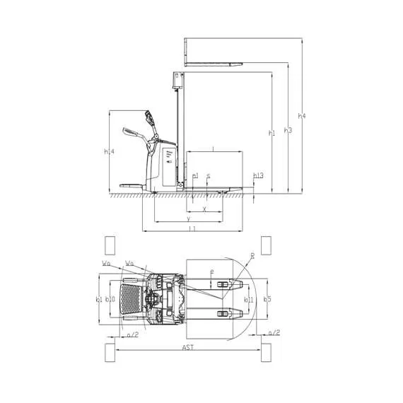 GROS (MIMA) MB1545LC-Li-ion FFL 1,5 т 4,5 м Самоходный штабелер с платформой и свободным подъемом в Нижнем Новгороде купить по выгодной цене 100kwatt.ru