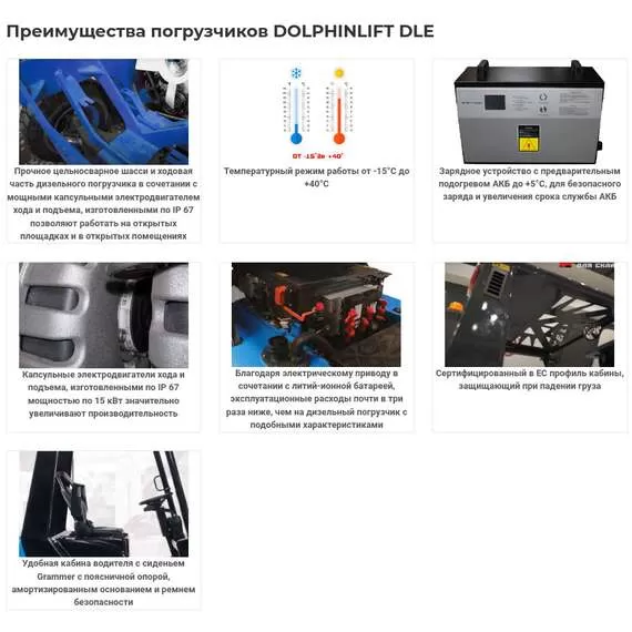 DOLPHINLIFT DLE 35 TX 47 Li-ion 3,5 т 4,7 м Электрический погрузчик (пр-во Турция, Side-Shift) в Нижнем Новгороде, Грузоподъемность: 3.5 тонны (3500 кг), Высота подъема вил, м.: 4.7 м, Напряжение: 115 В, Тип батареи: Li-ion, литий-ионная купить по выгодной цене 100kwatt.ru